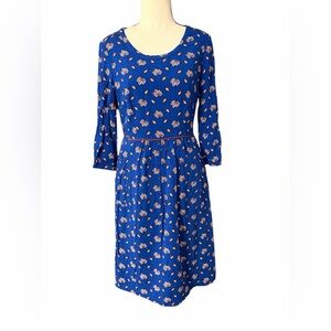 Biden Blue Maple Leaf Women's Dress size 6 L